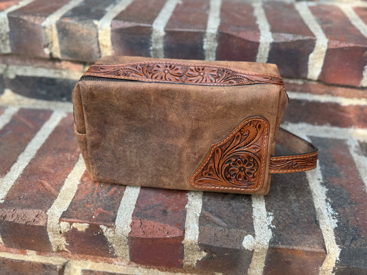 Men’s Tooled Leather Travel Case