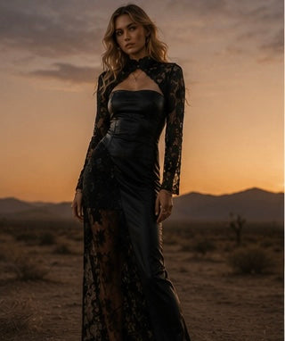 Mock Neck Lace Bolero