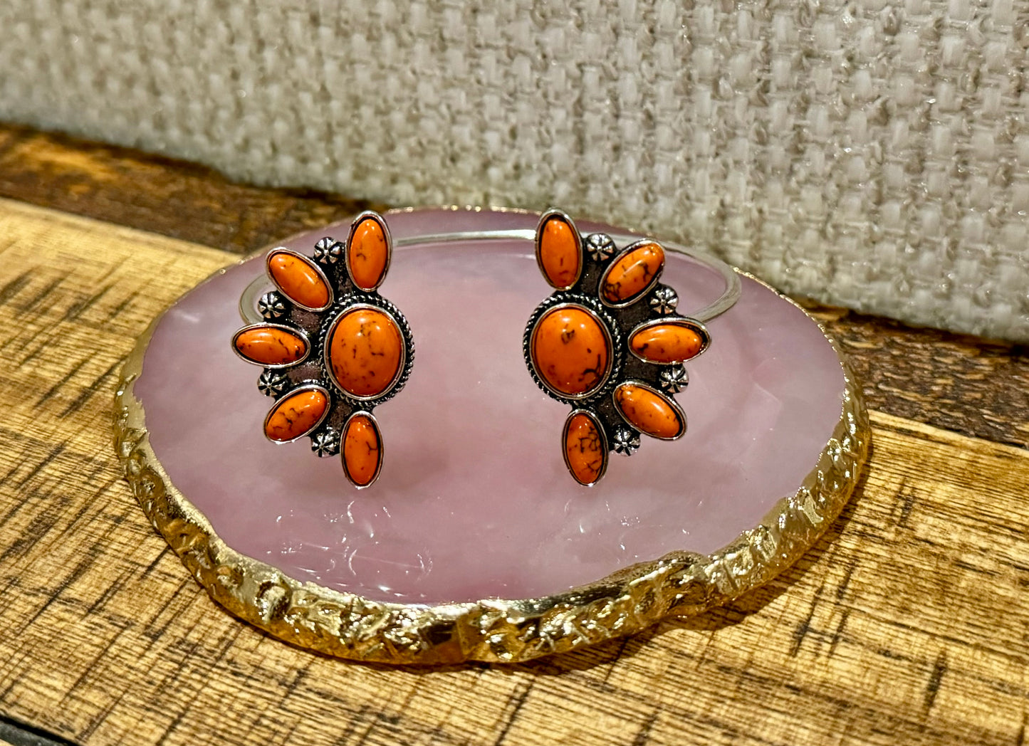 Orange Stone Cuff