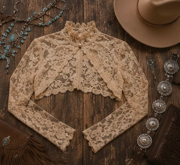 Mock Neck Lace Bolero