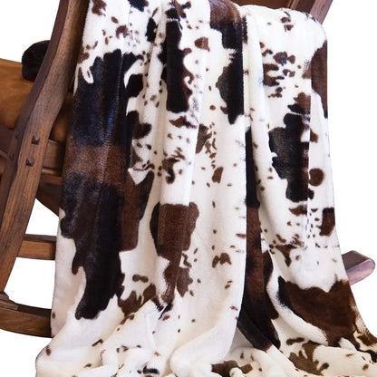 Cowhide Faux Fur Throw Blanket