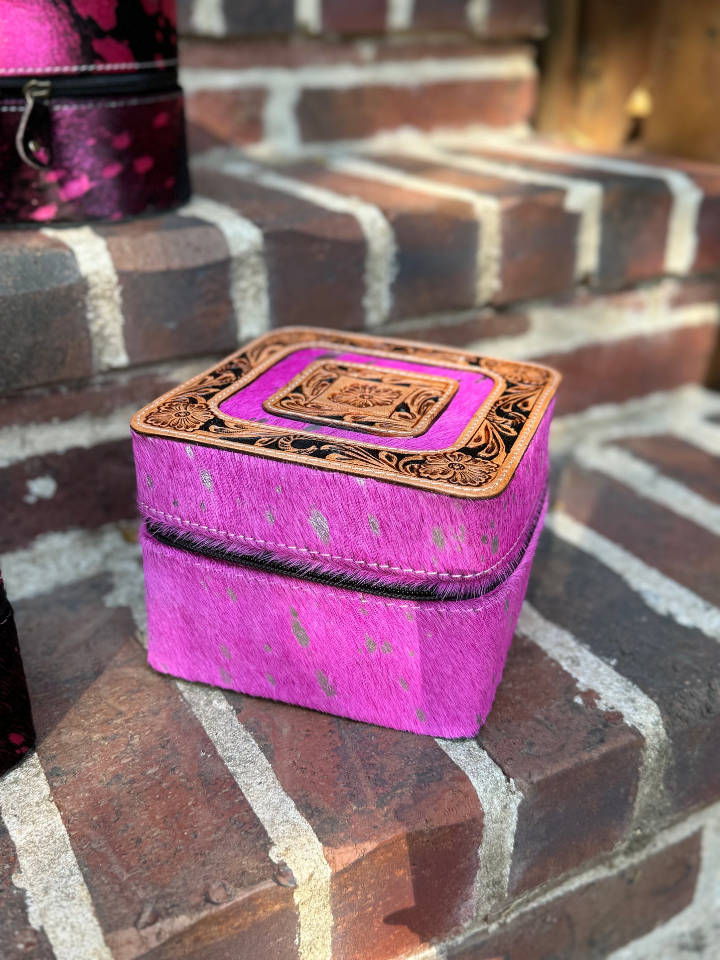 Pink Cowhide & Leather Travel Cases