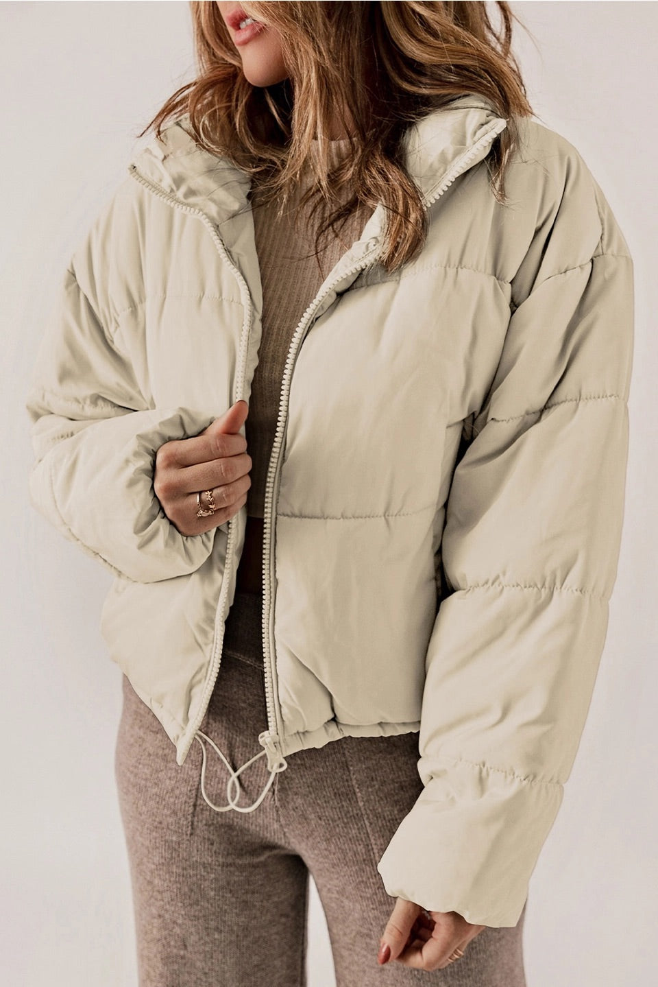 Apricot Puffer Coat