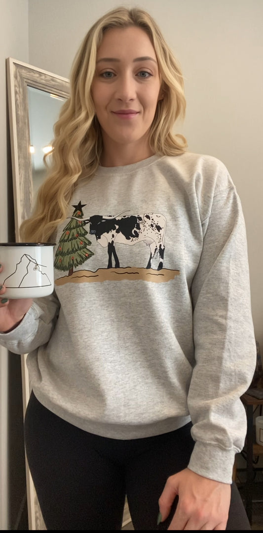 Cow Christmas Tree Sweater