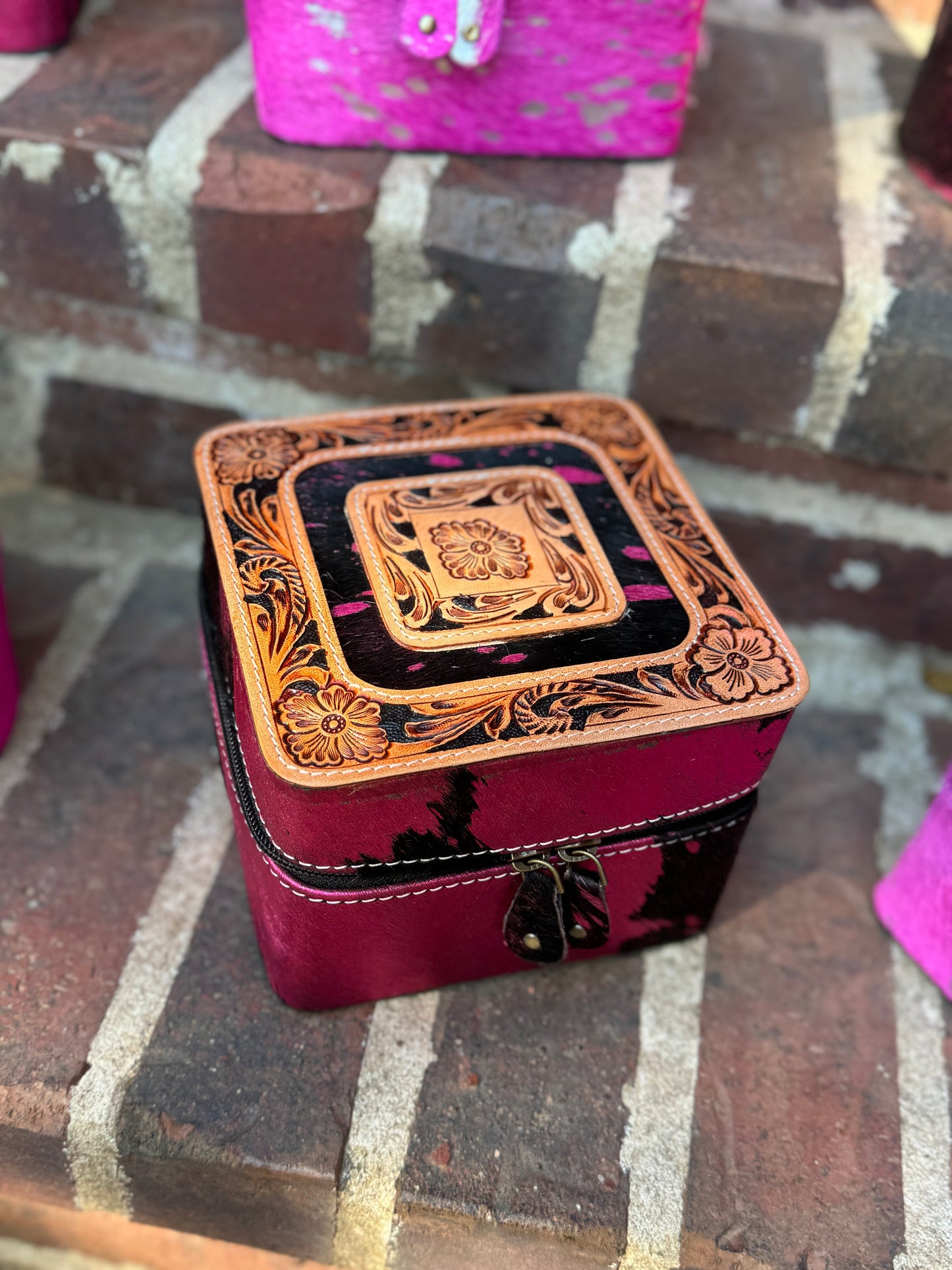 Pink Cowhide & Leather Travel Cases