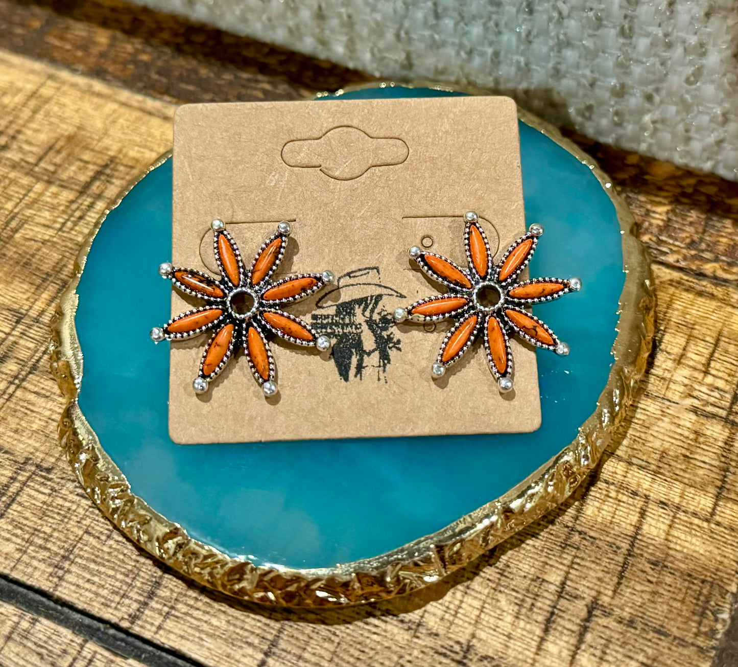 Wild West Orange Earrings