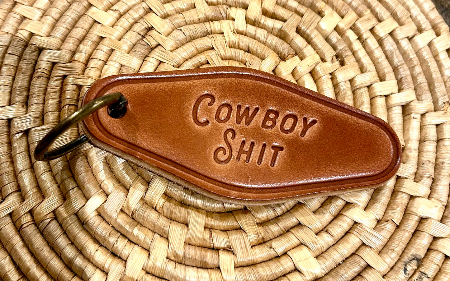 Cowboy Shit Leather Keychain