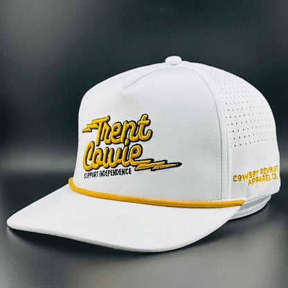 Trent Cowie "Support Independence" 5-panel Performance Hat (White & Gold)