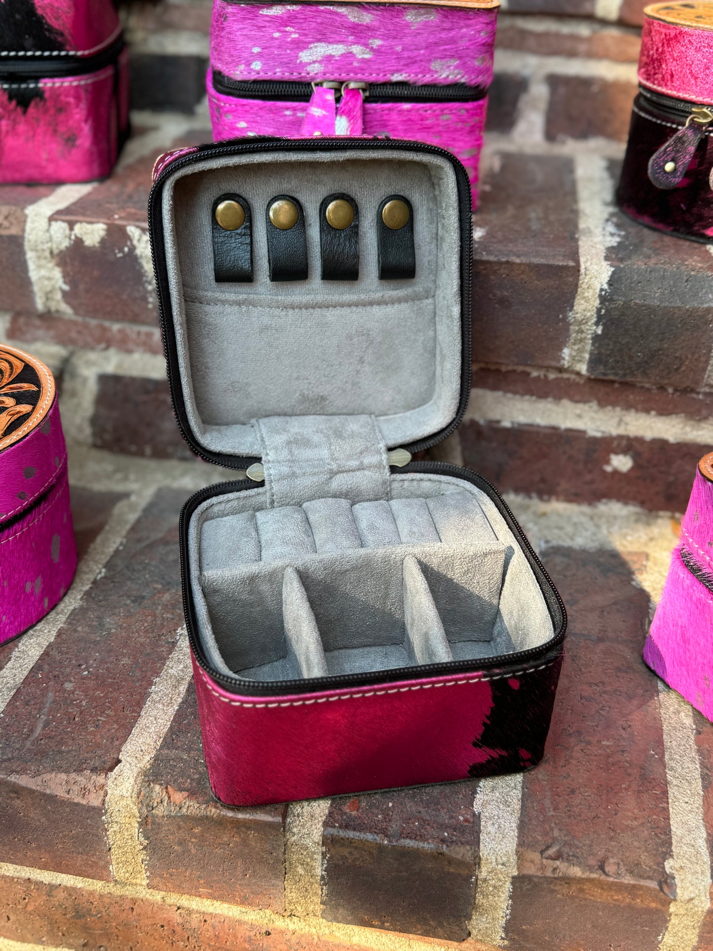 Pink Cowhide & Leather Travel Cases