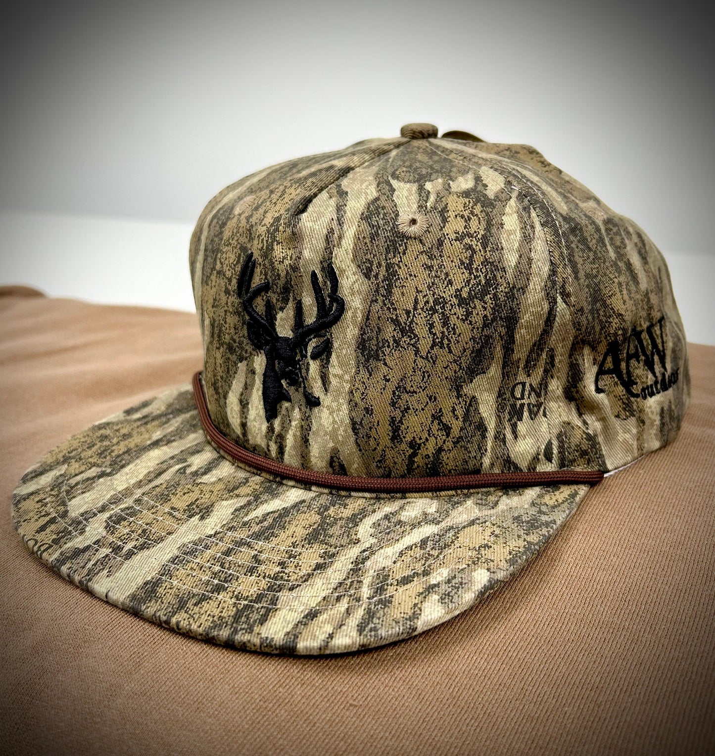 Old Rope Hat Mossy Oak New Bottomland w/ 3D Buck Logo