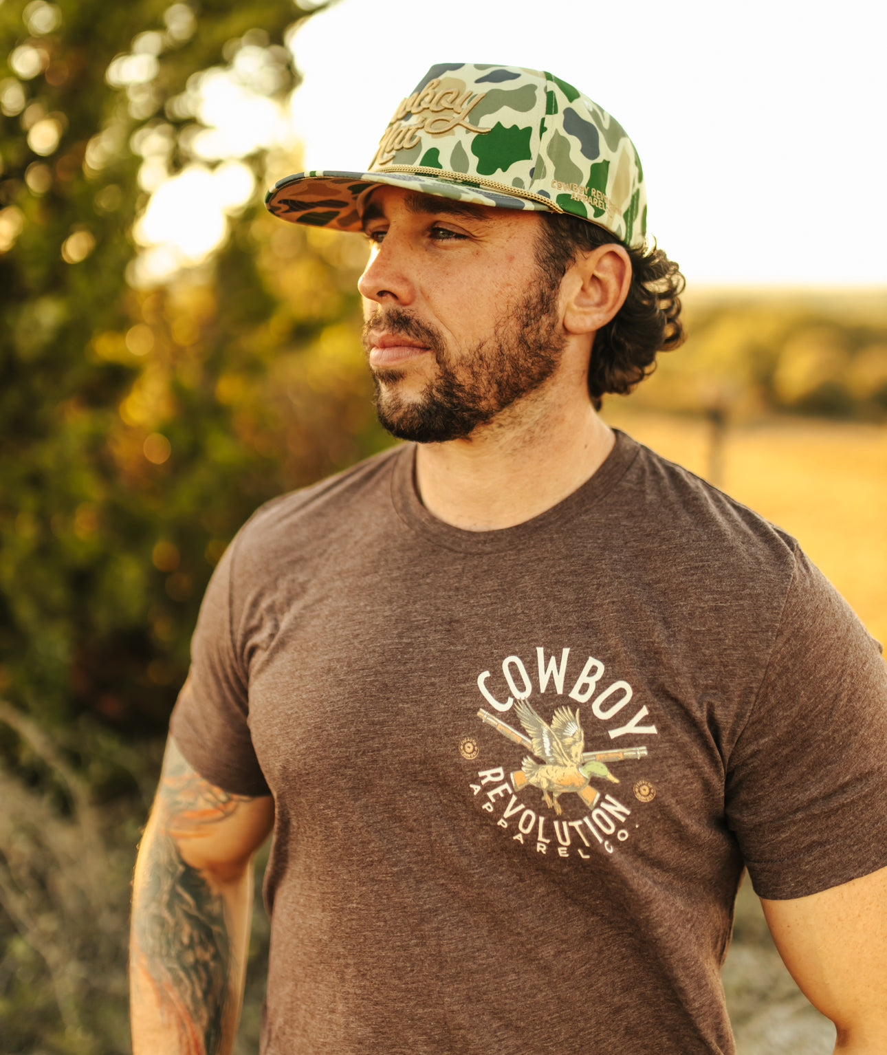 Duck Camo “Cowboy Hat” - Cowboy Revolution 5-panel Trucker Hat