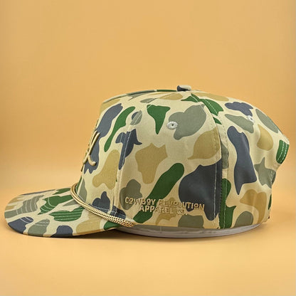 Duck Camo “Cowboy Hat” - Cowboy Revolution 5-panel Trucker Hat