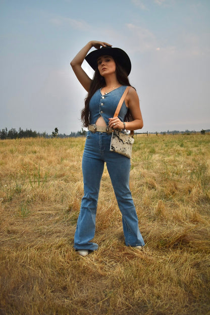 Boho Bootcut Demin Jumpsuit