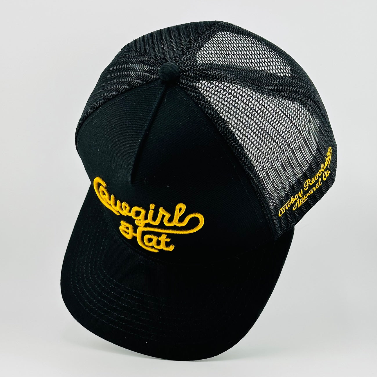 “Cowgirl Hat” Cowboy Revolution Black 5-panel Trucker Hat