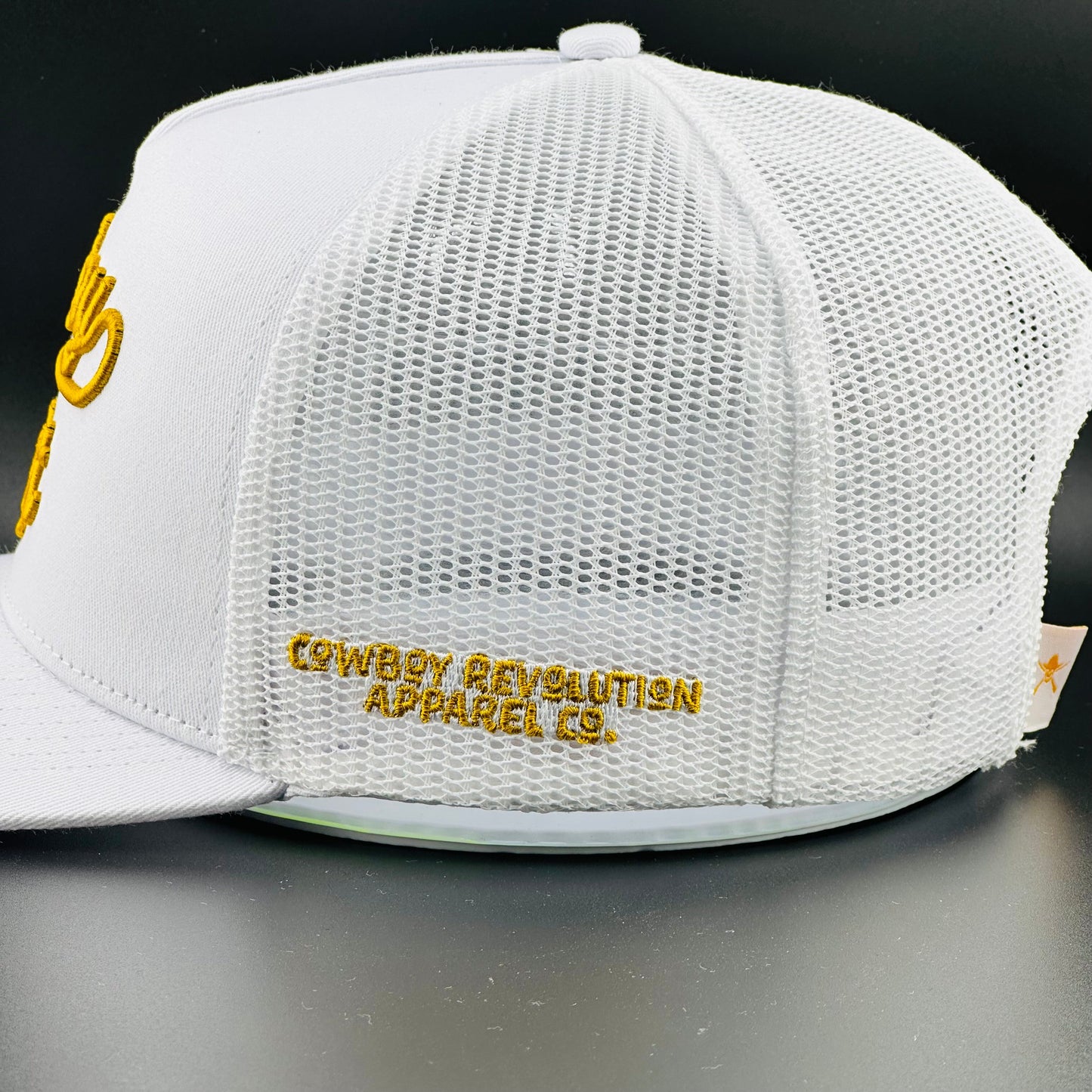 “Cowboy Hat” Cowboy Revolution White 5-panel Trucker Hat