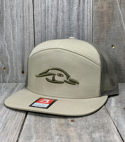 AF Waterfowl 3D Puff Duck Logo 7 Panel Trucker Loden - Loden