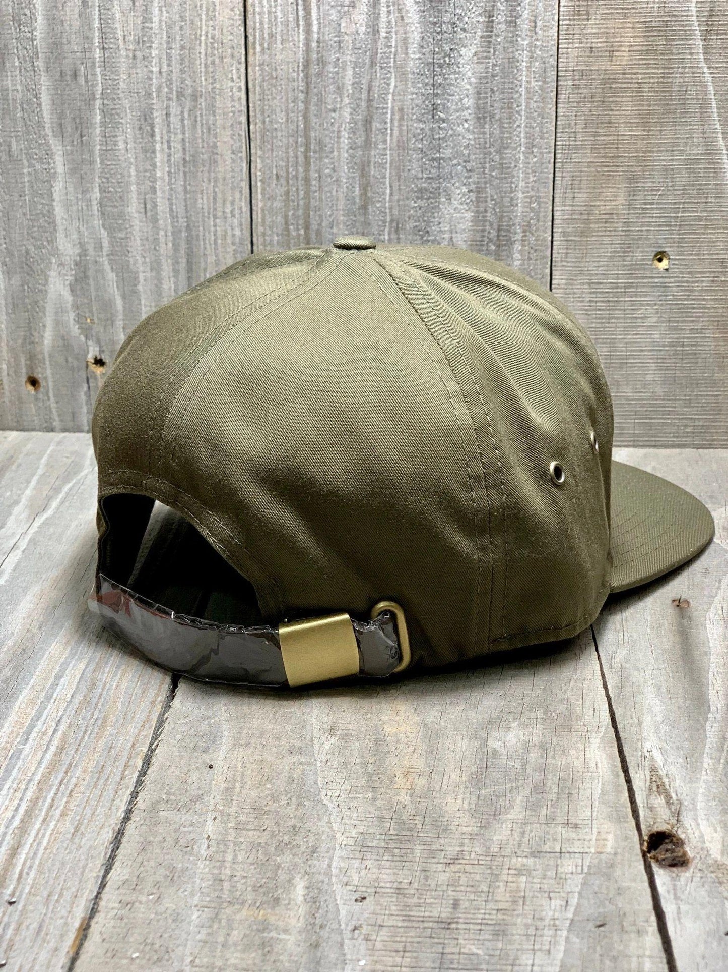 Leather Patch 7 Panel All Loden Cap