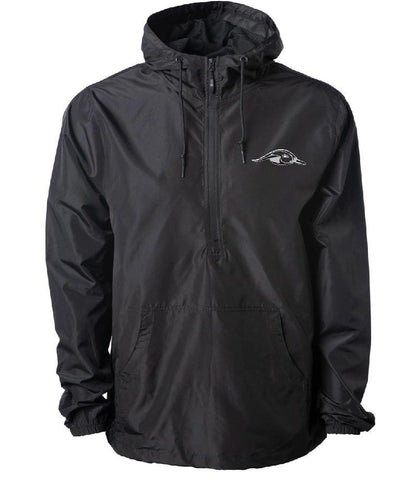 AF Waterfowl Black Lightweight 1-4 Zip Pullover Windbreaker Jacket - Water Resistant