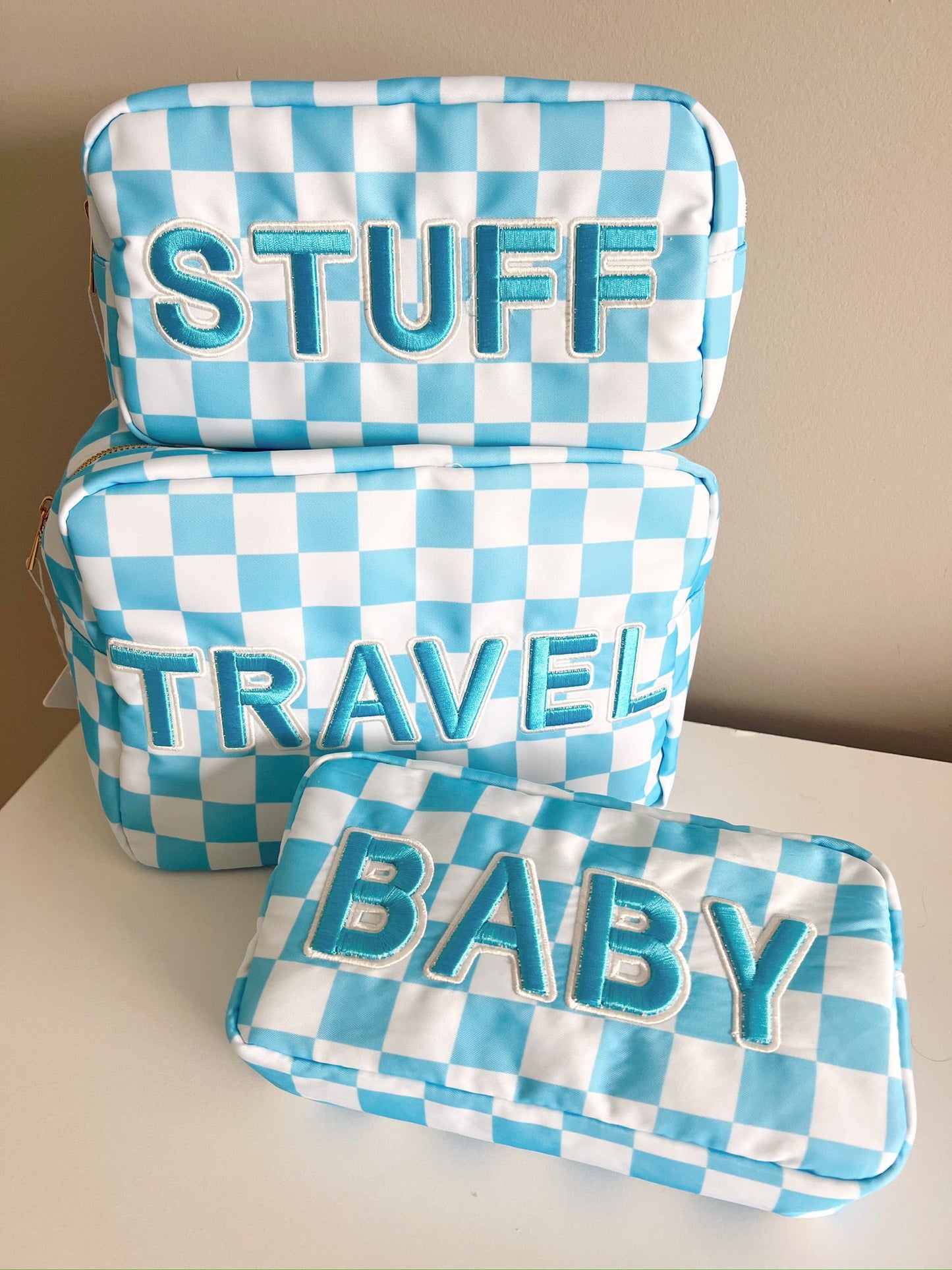 Stuff Large Bag - Blue Checkered