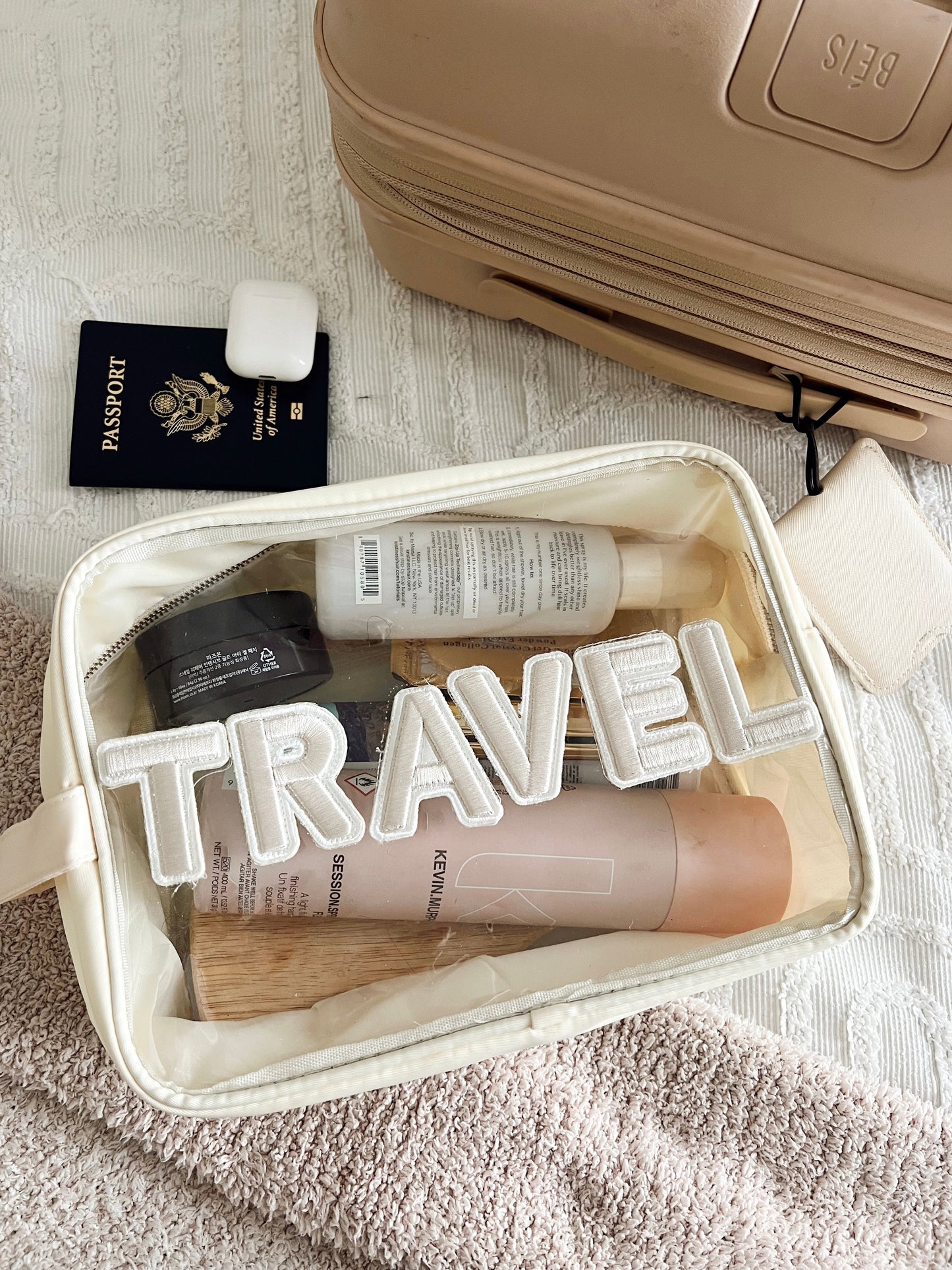 Travel Clear XL - Beige w/ Rolled Patches