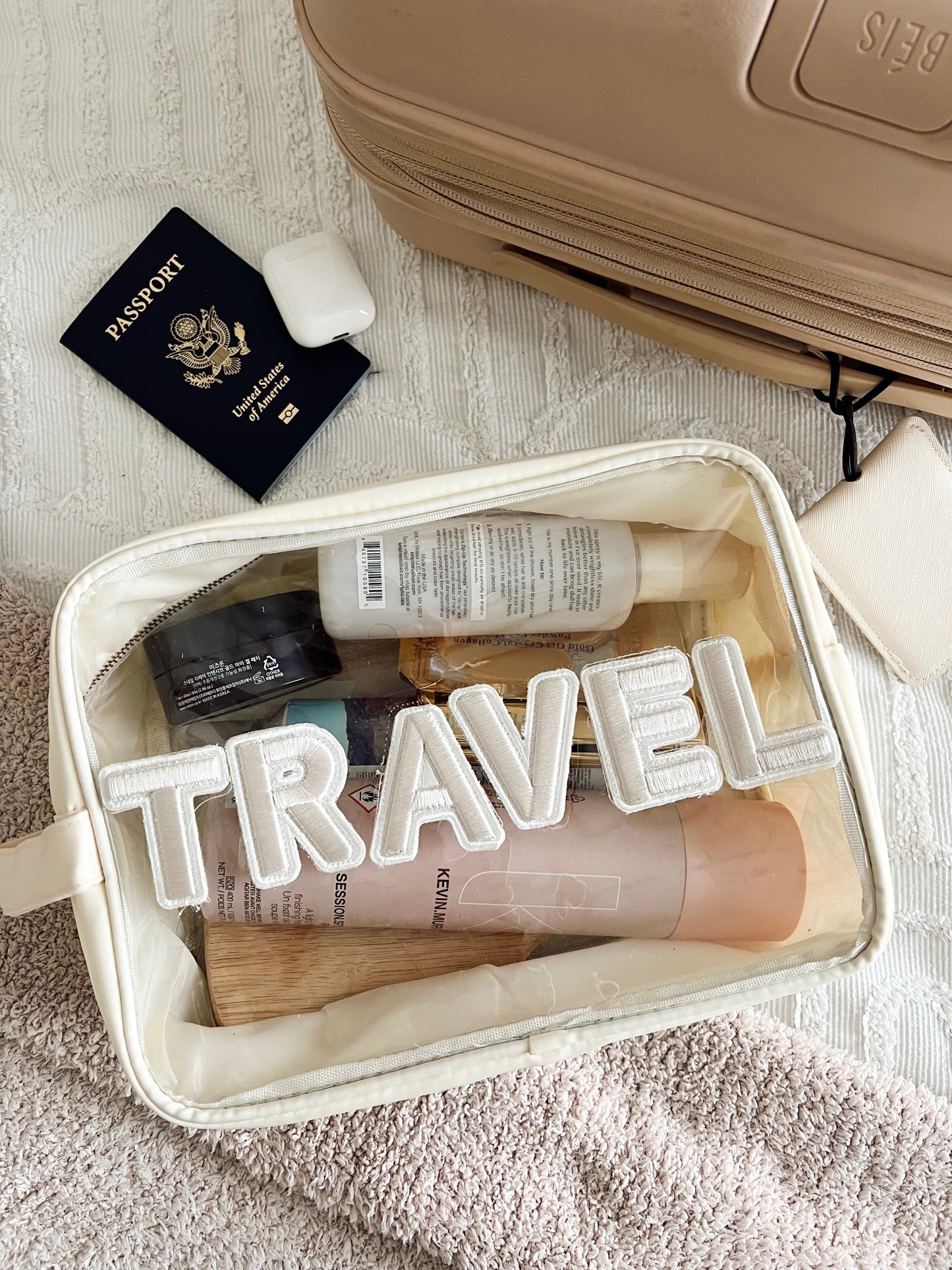 Travel Clear XL - Beige w/ Rolled Patches