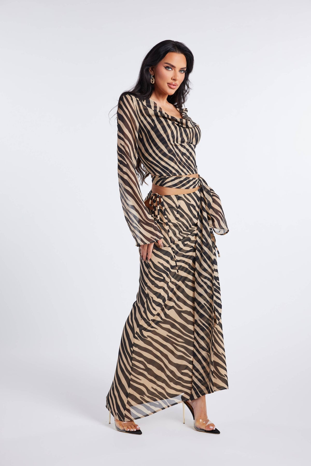 Untamed Elegance Zebra Print Two-Piece Set