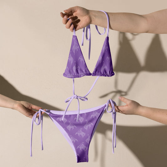 Purple & white Bronc Rider string bikini