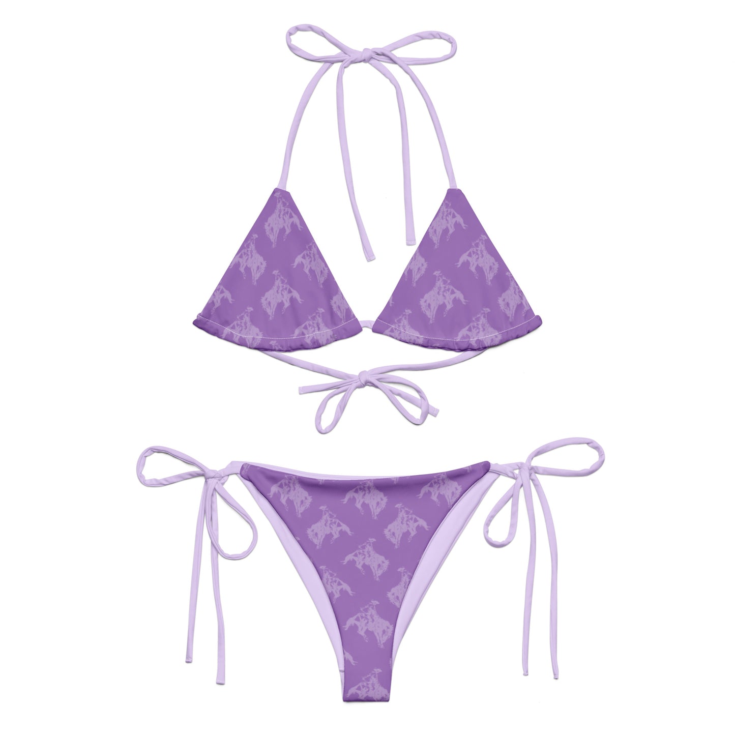 Purple & white Bronc Rider string bikini