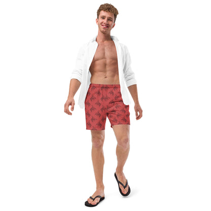 Men's Red Bronc Rider Swim Trunks