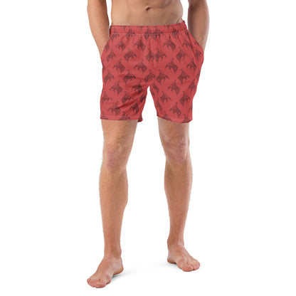 Men's Red Bronc Rider Swim Trunks