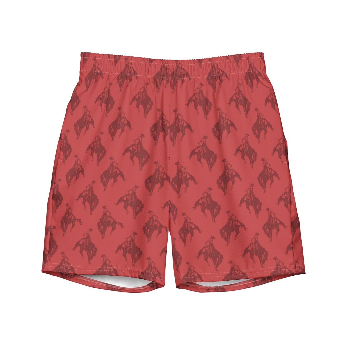 Men's Red Bronc Rider Swim Trunks