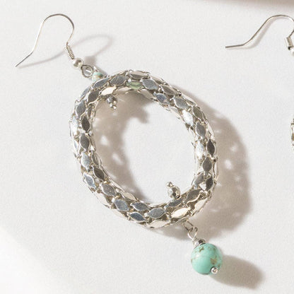 Looping Lariat Earrings in Starry Silver
