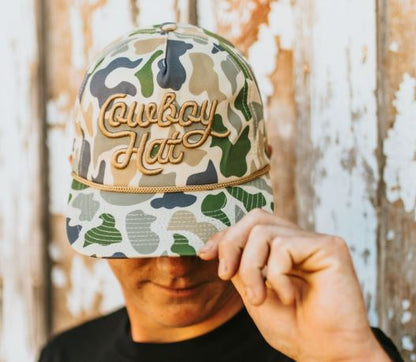 Duck Camo “Cowboy Hat” - Cowboy Revolution 5-panel Trucker Hat