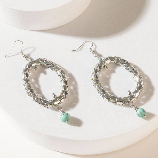 Looping Lariat Earrings in Starry Silver