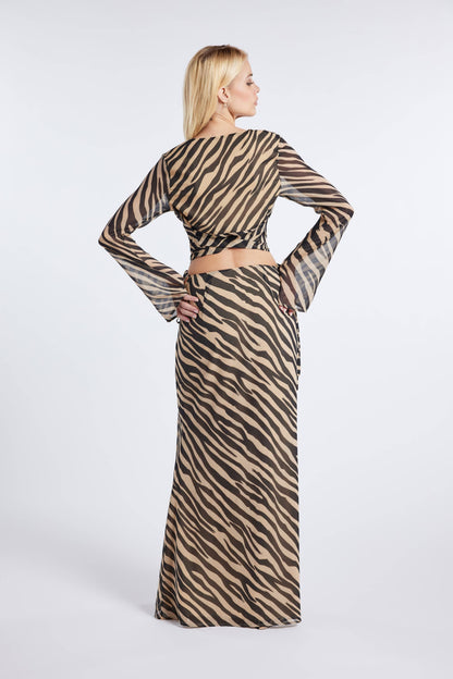 Untamed Elegance Zebra Print Two-Piece Set