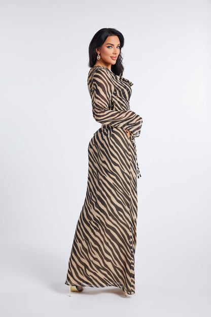 Untamed Elegance Zebra Print Two-Piece Set