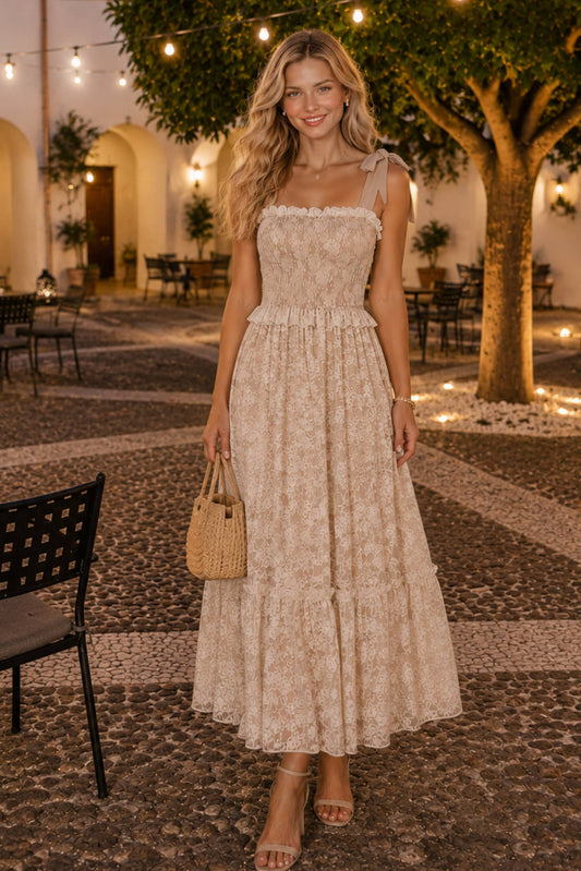 Ivory Garden Lace Maxi Dress