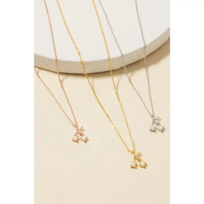 Gold Cherry Pendant Necklace